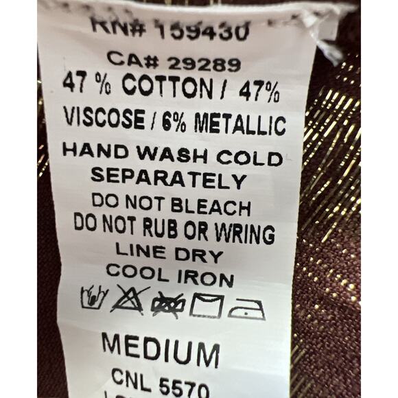 Elan Tiered Dress Womens Medium Brown Gold Babydoll Bell Sleeves Pull Over Boho - Picture 4 of 9